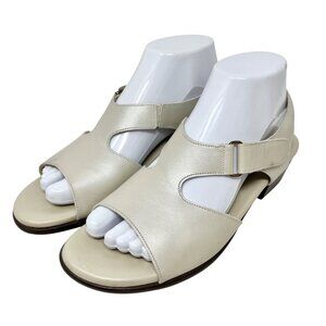 SAS Tripad Womens Suntimer Bone Ivory Pearl‎ Leather Open Toe Sandals 7.5M